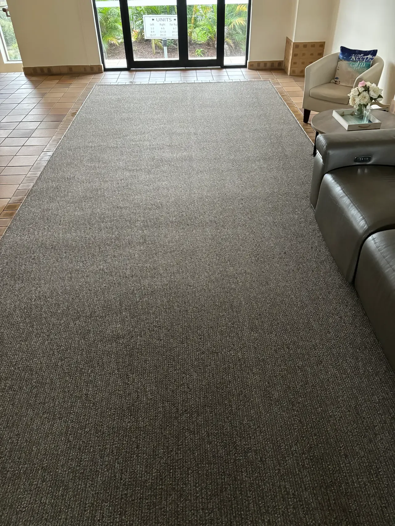 Professional carpet cleaning in progress at a prestigious Gold Coast commercial property